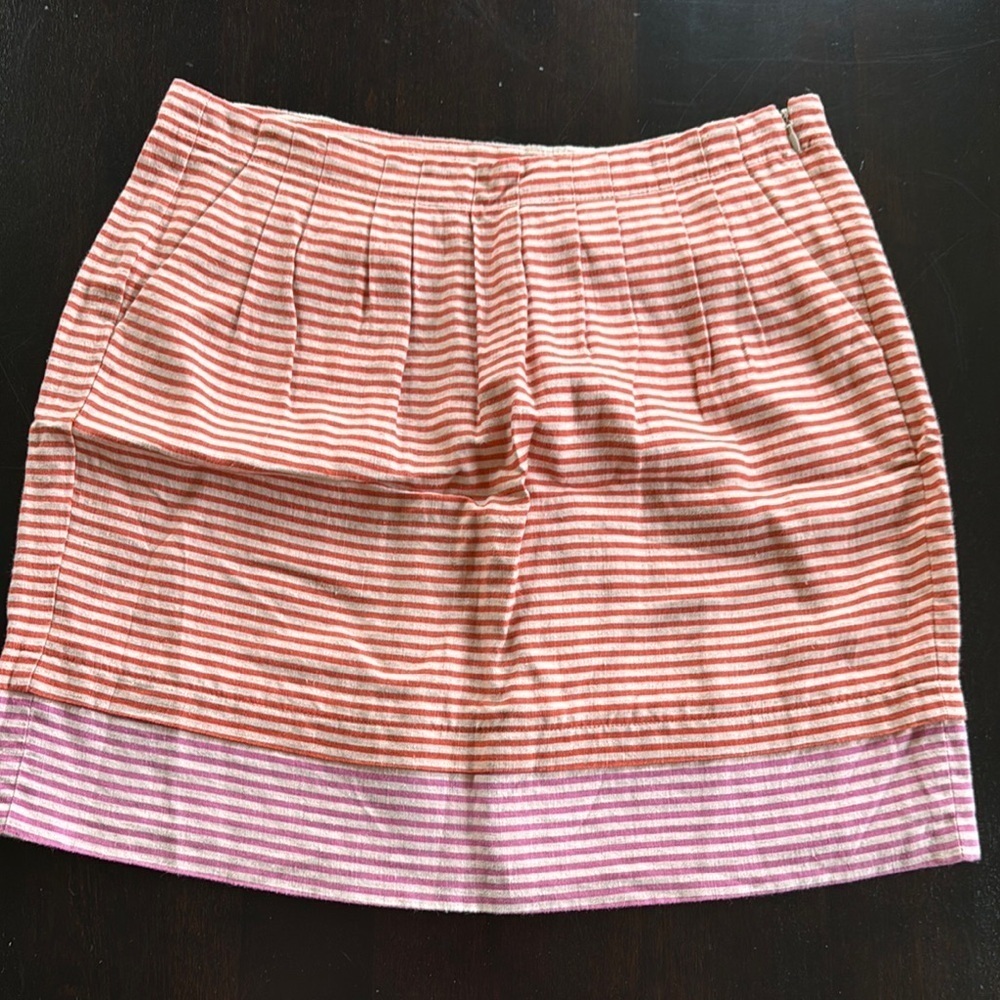 LOFT Striped Pink, Orange and White Skirt